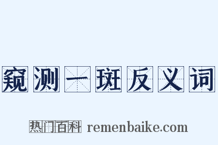 窥测一斑反义词是什么意思的图片